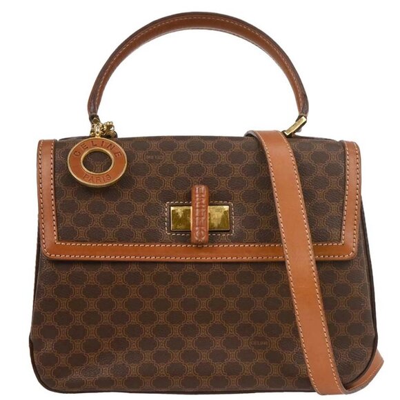 Celine Brown Macadam 2way Handbag DM96* - Picture 1 of 11